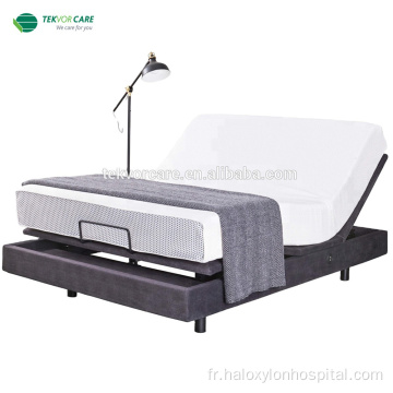 Lit réglable électrique moderne en métal avec matelas